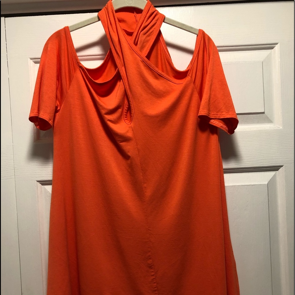 Orange cotton dress
